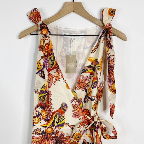 Madewell Banjanan Tropical Floral Wrap Midi Dress - Picture 6 of 14